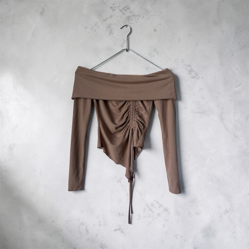 Chic Brown Off-Shoulder Top